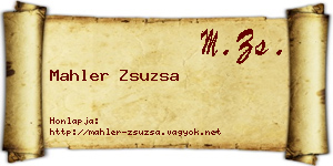 Mahler Zsuzsa névjegykártya